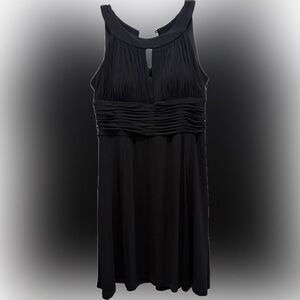 Sangria Black Sleeveless Pleated Bodice Cocktail Dress